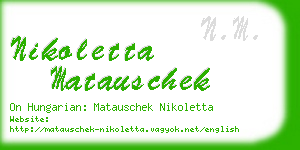 nikoletta matauschek business card